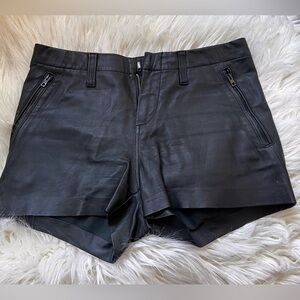 rag & bone Black Leather Shorts size 24